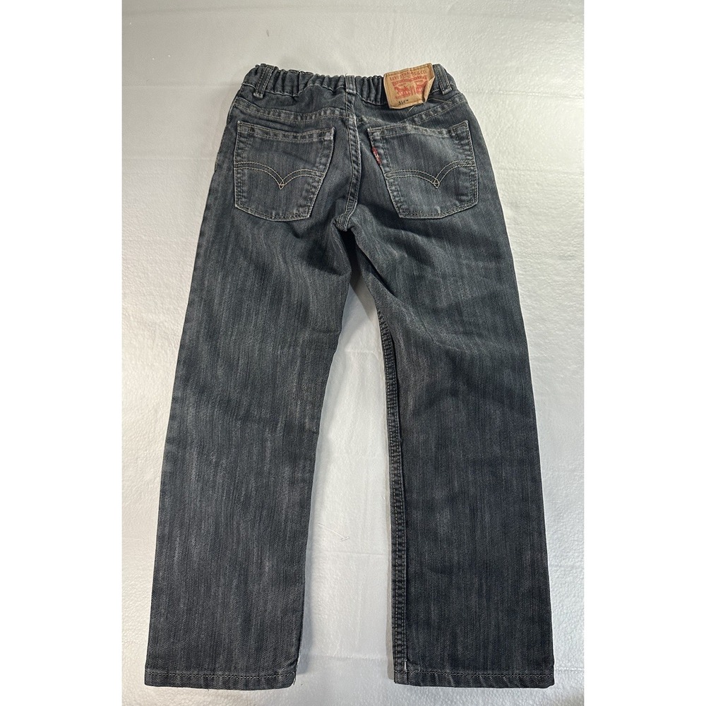Boys Levis 514 Slim Straight Black Pants Jeans‎ size 7 Reg - VTG 2000s Levis